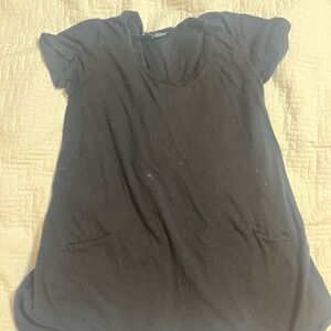 Anthropologie Left of Center Black Short Sleeve Knit Tunic Size Small